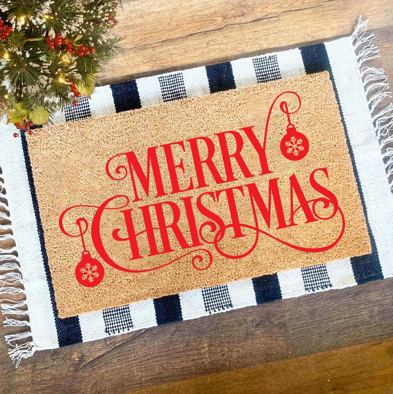 zosylley Christmas Stencils for Door Mats 23.6?Christmas Doormat Stencils for Crafts Reusable Holiday Stencil for Doormats Wood Fabrics Decor - Image 4